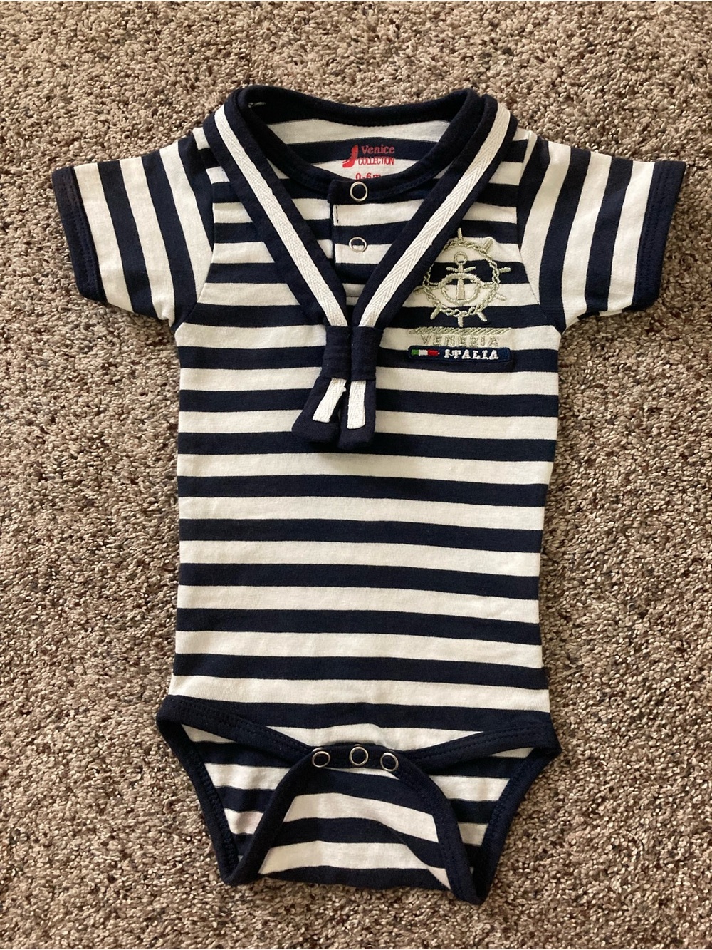 Nautical Sailor-Style Baby Onesie from Italy 🇮🇹